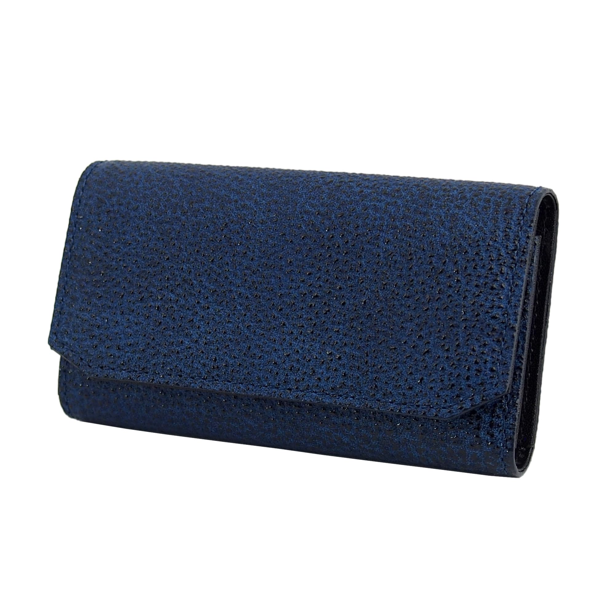 

[кожаный тон] Сделано в Японии: Кожа черного сандалового дерева x крашение индиго + кожа Точиги. Этот чехол для ключей, 4LT0024 (Индиго x Черный), сочетает в себе лучшее