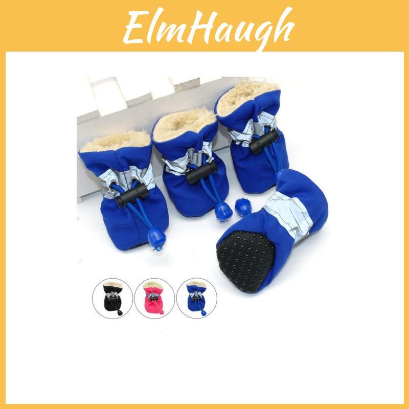 Zapatos Botas Reflectantes Antideslizantes de Calidad Premium para Perros, 4 Piezas, Diseño Impermeable Acolchado de Forro Polar Suave
