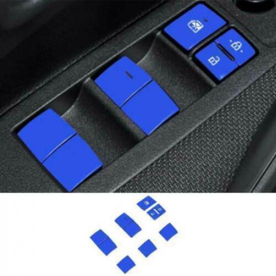 Lock Button Sticker Blue Aluminum For Toyota Corolla - Glass Window Lift