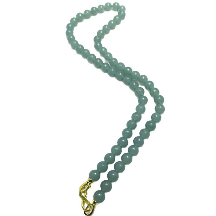 Ожерелье из круглой бусины жадеитового синего кварцита и многооборотный браслет для женщин