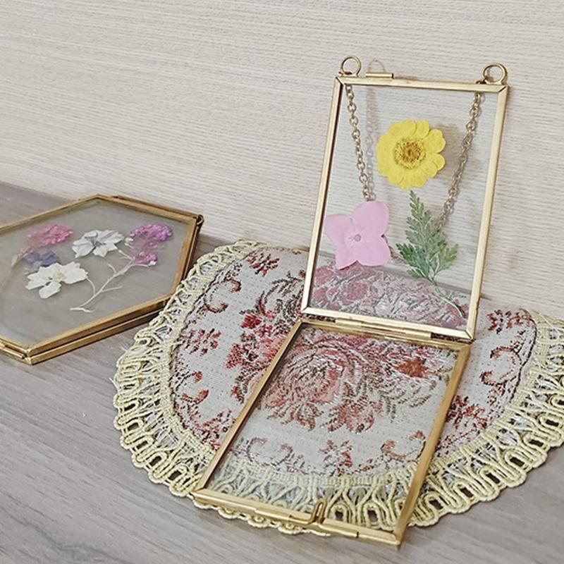 Glass Pressed Flower Frames Wall Hanging Tabletop Display Double Glass Picture Frames for Pressed Dried Flower Plant