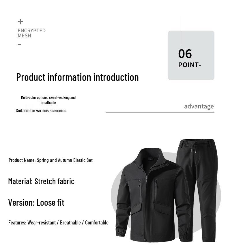 Men's Breathable Tactical Workwear Set - Wear-Resistant Jacket for Spring & Autumn Outdoor Mountaineering and Sports.