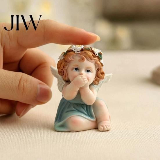 Small Shelf Decor Items Garden Fairy Figurine, Hand-Painted Resin Statue with Wings, Indoor Outdoor Yard Birthday Gifts for Kids Lawn Decor,