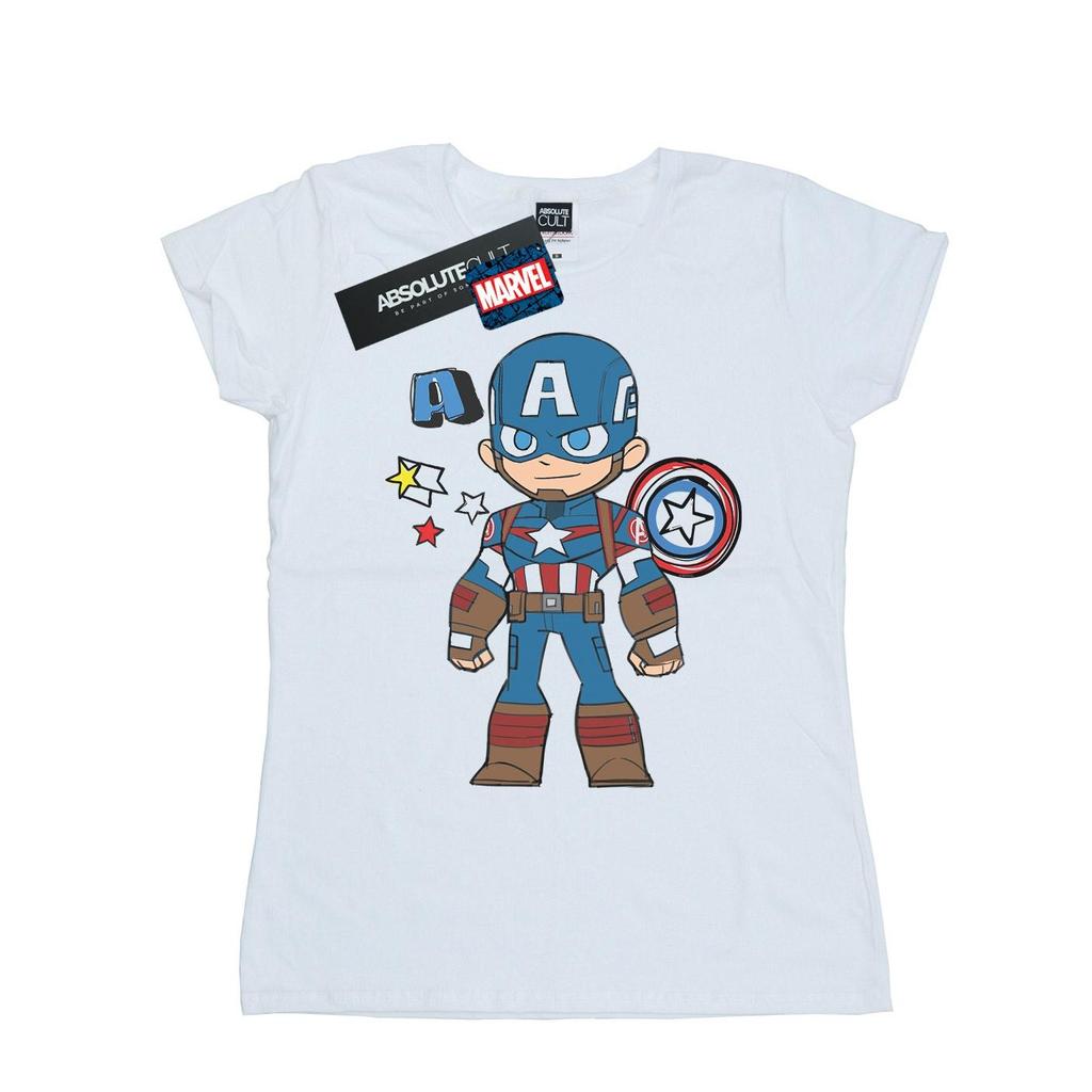 Marvel Womens/Ladies Captain America Sketch Cotton T-Shirt
