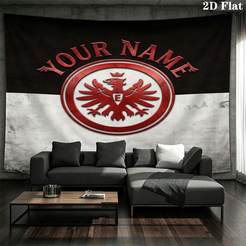 Eintracht Frankfurt Custom Name Wall Tapestry Aesthetic Wall Hanging Printed Fabric Blanket Decorative Tapestries for Bedroom Living Room Home Decor