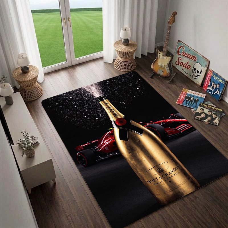 Moet & Chandon Champagner Teppich, Weinschrank Teppich, Bar Teppiche, Wohnzimmer Teppiche. Schlafzimmer Bereichsteppich.