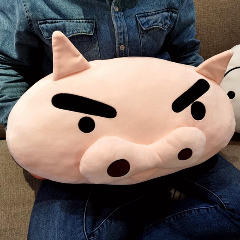 

Crayon Xiaoxin throw pillow ignoring pig doll left doorman cute sofa cushion sleeping doll Taohado little white dog 45cm
