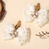 Elegant Pearl Cluster Center Lace Hair Bows Vintage Victorian Style Hairpins Sophisticated Royal Party Aesthetic Headwear
