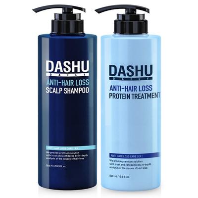 Daily Oriental Medicine Scalp Gold Hair Loss Relief Shampoo Citrus Scent 500ml + Daily Anti-Hair Loss Protein Treatment 500ml, 1 Set