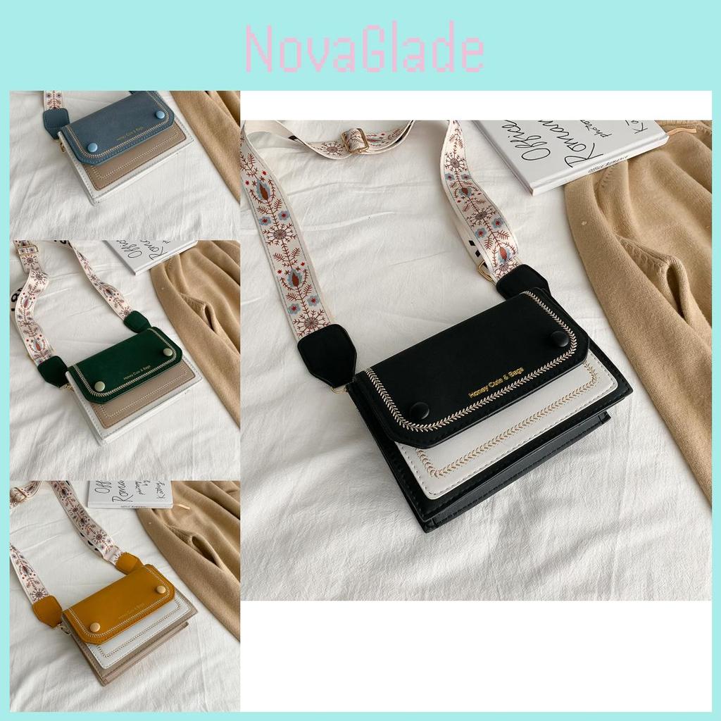 Trendy Korean Style Girls Bag Small Vintage Shoulder Bag With Wide Strap For Daily Use