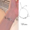 Elegant Star Moon Bracelet for Women Simple Opal Pulling Silver Bracelets Accessories Jewelry