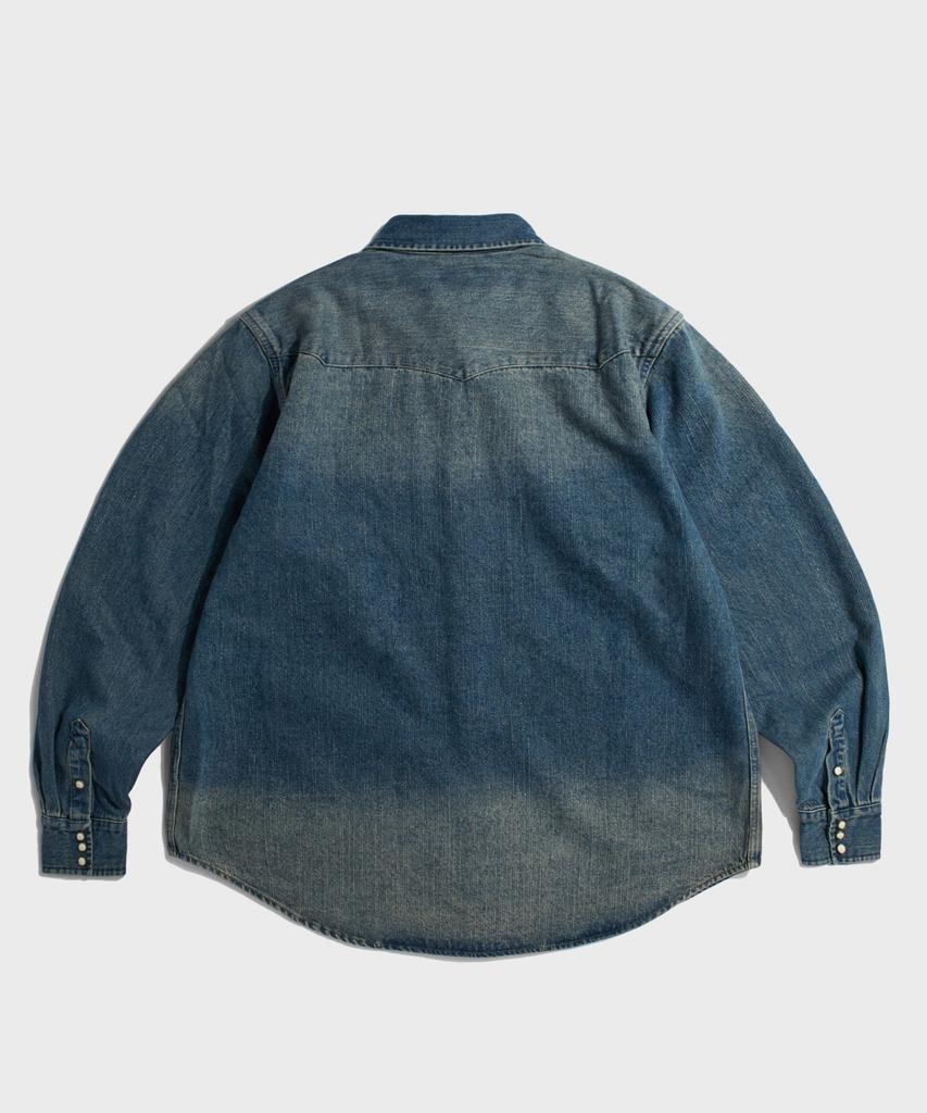 Beulonseun 1950er Jahre Slub-Denim Westernhemd