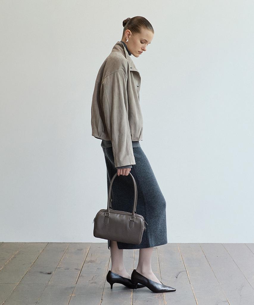 VERDEMAR Volume Suede Button Blouson_Grey