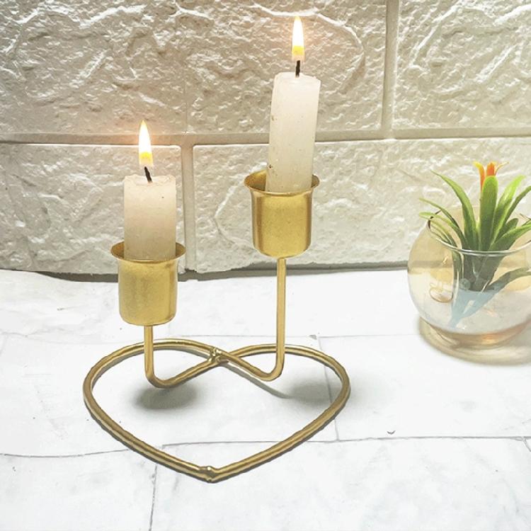 Iron Candlestick Holder Enhances Desk Decors for Valentines Day Christmas
