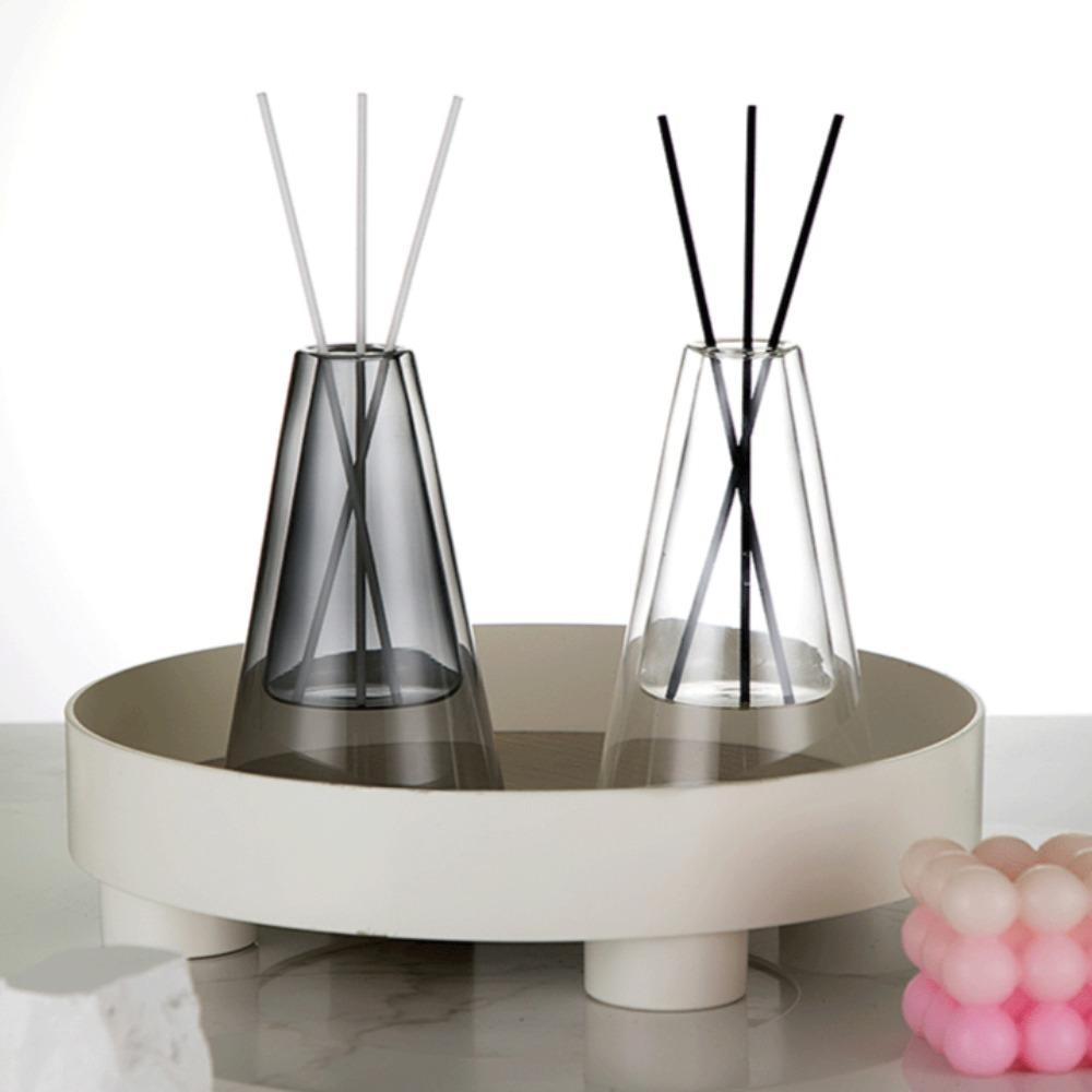 Einfache Exquisite Doppelschichtige Dreieckige Glas Aromatherapie Flasche Ätherische Öl Aufbewahrungsbehälter Moderne Heimdekorationen