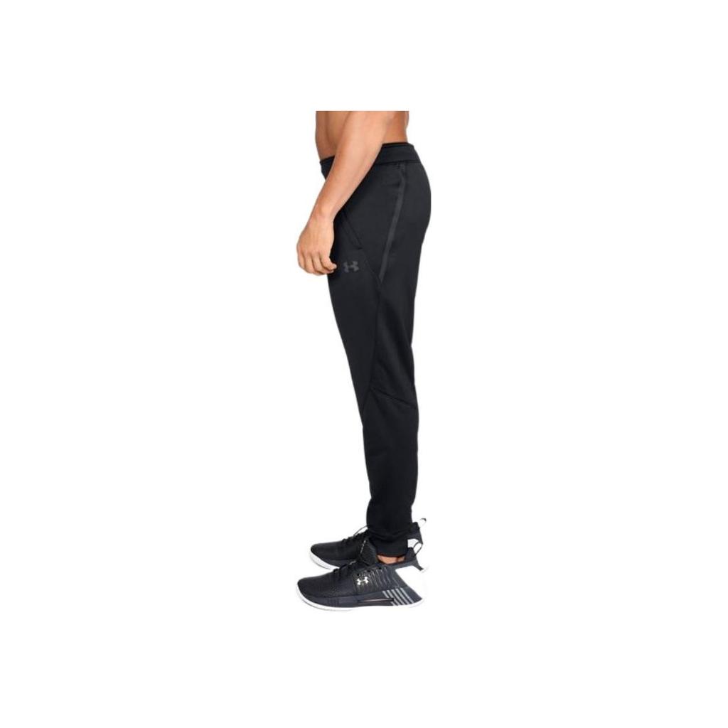 Under Armour Logo Print Elastic Waist Cuffed Joggers Men Joggers Black 1323454-001