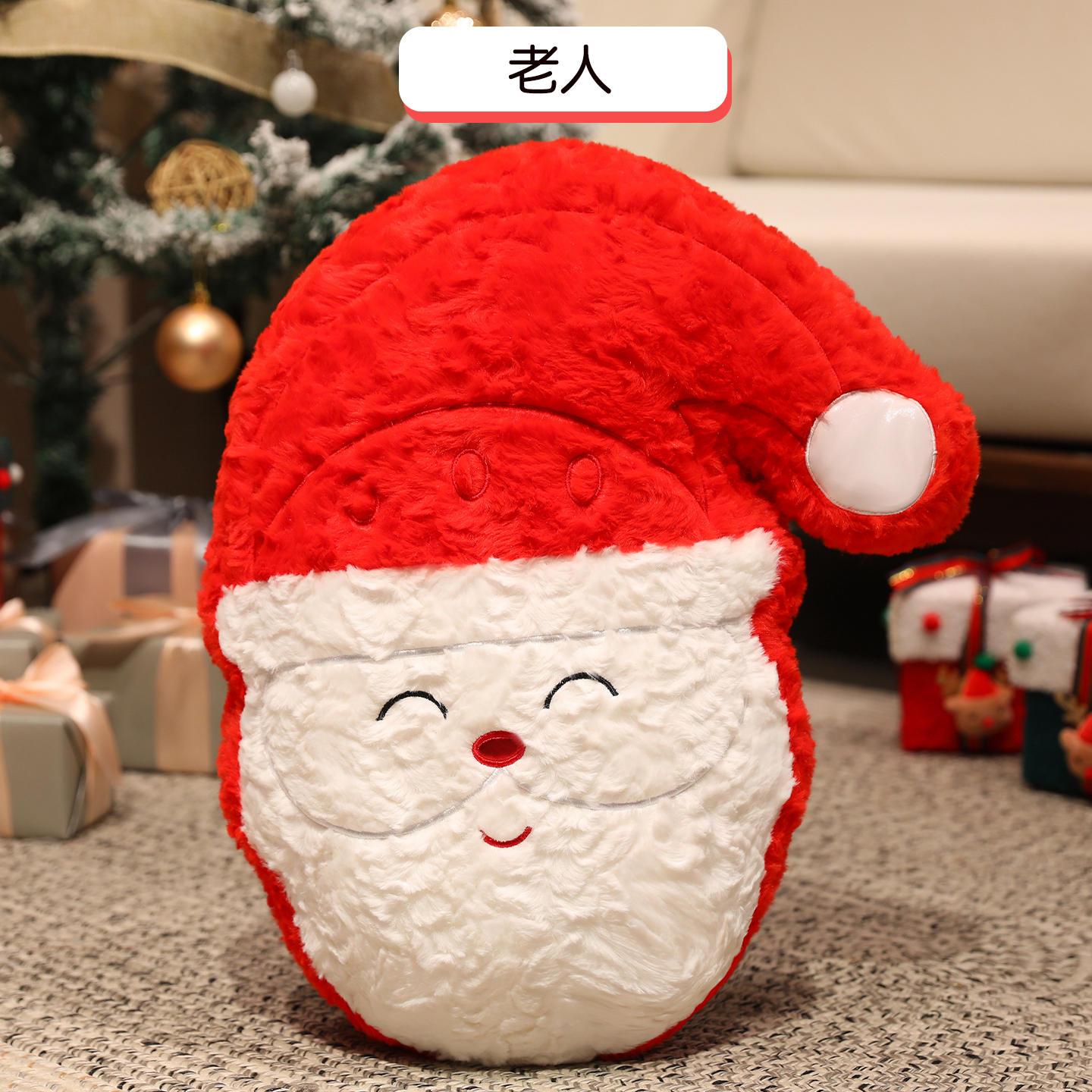 

Non-Toxic Stuffed Christmas Decoration Home Plush Cane Xmas Tree Elk Bell Santa Claus Ball Plush Doll Christmas Gift