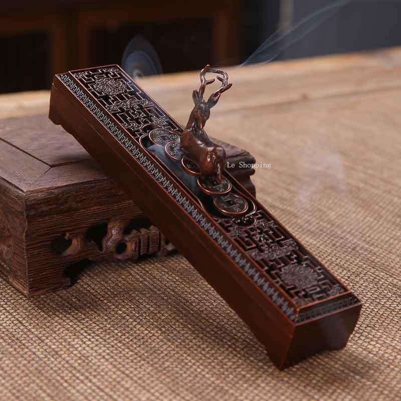 Vintage Stick Incense Buner Alloy Sleeping Incense Box Home Indoor Living Room Bedroom Tea Room Decoration Aromatherapy Tool