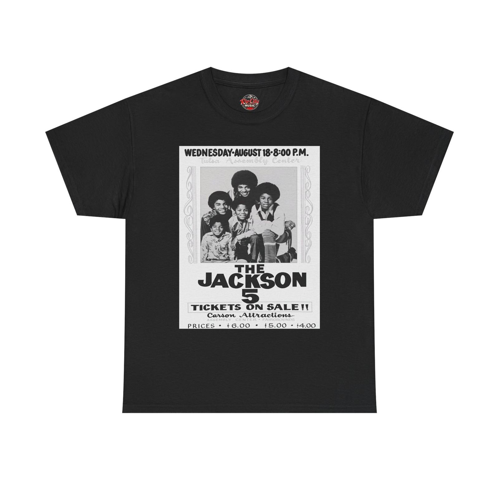 Jasckson 5 Aug 18 Tulsa Assembly Center Oklahoma Retro Concert Poster T-Shirt L