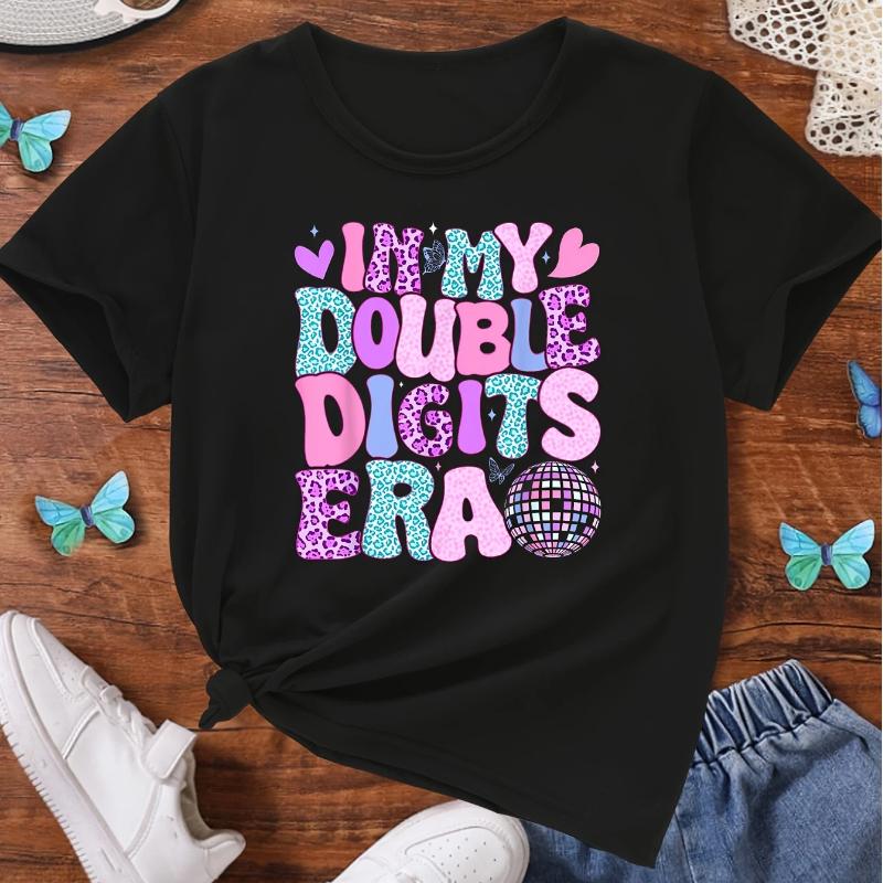 

TD61044 Colorful Letter Print T-Shirt for a Stylish Summer Casual Look in My Teenage Years XS чёрный