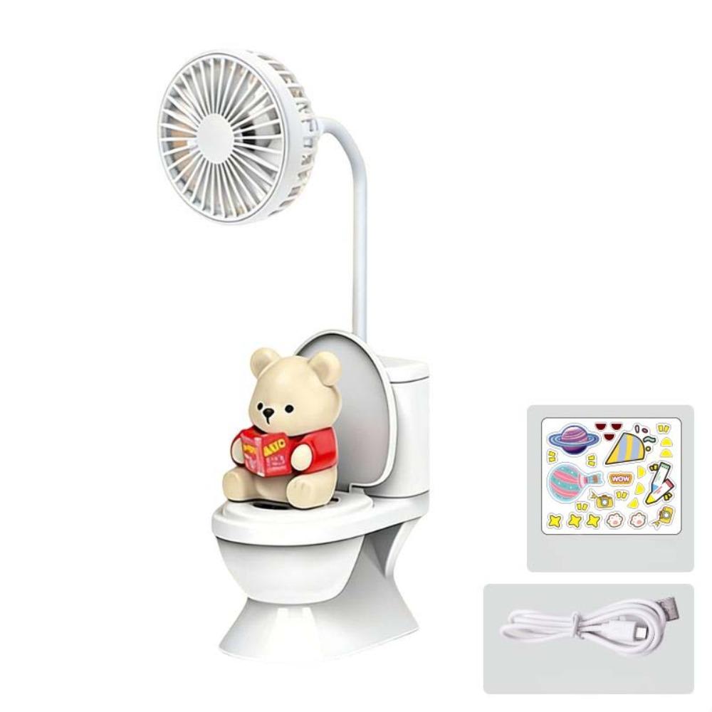 

Adjustable Toilet Desktop Fan Funny Cooling Fan USB Rechargeable Desk Fan for 5V14500mAh Travel Style 1 Red