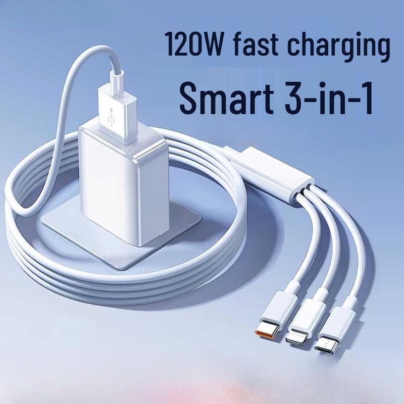 120W Super Fast Multi-Port Charger with 3-in-1 Data Cable Car Kit