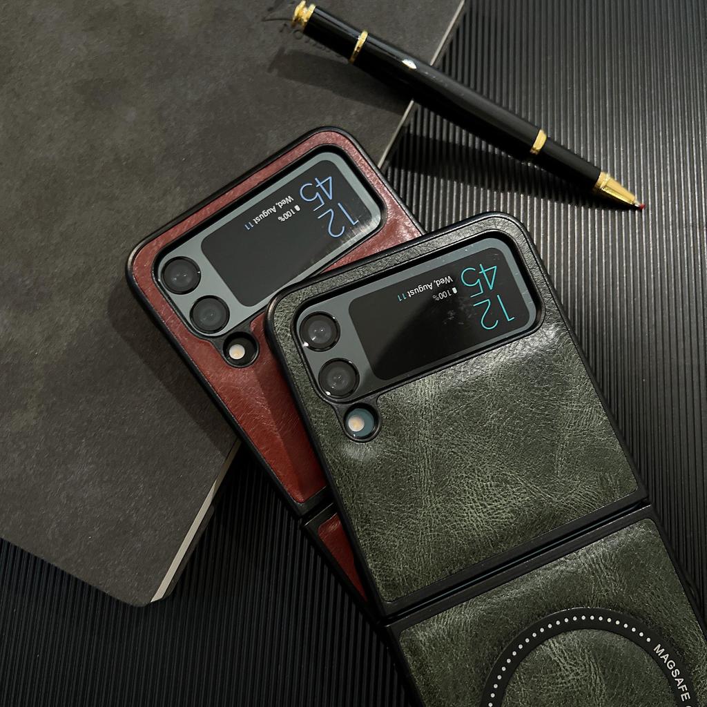 Magnetic Leather Pattern Is Suitable for Samsung Galaxy ZFlip7 Mobile Phone Case, New Folding Screen Zflip6 Protective Case 3.