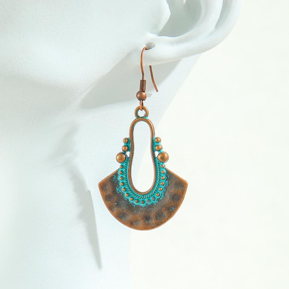 Cercei turcoaz Cercei boemi cu ciucuri, aliaj geometric, stil retro, accesorii urechi lăudăroși