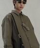 SENTAIR Curved Line Pigment Shirt_Khaki
