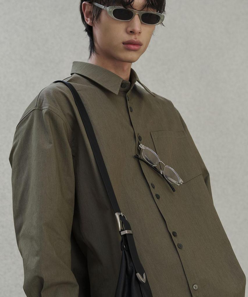 SENTAIR Curved Line Pigment Shirt_Khaki