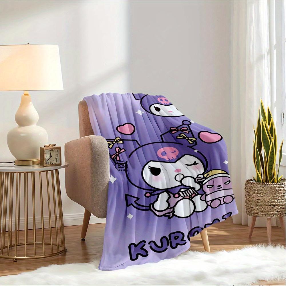 1pc Kuromi Cute Cartoon Character Home Decor Blanket - Seasonal universal cozy washable gift for all ages, perfect for all families, multipl