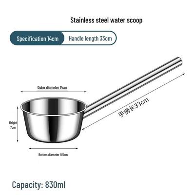Edelstahl Wasserschöpfkelle mit langem Griff