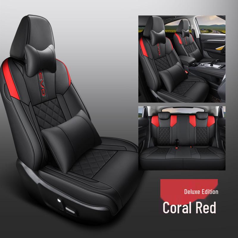 CLY Custom-Fit Full Leather Sports Seat Cover for Haval F7 - All-Season Cushion Pad