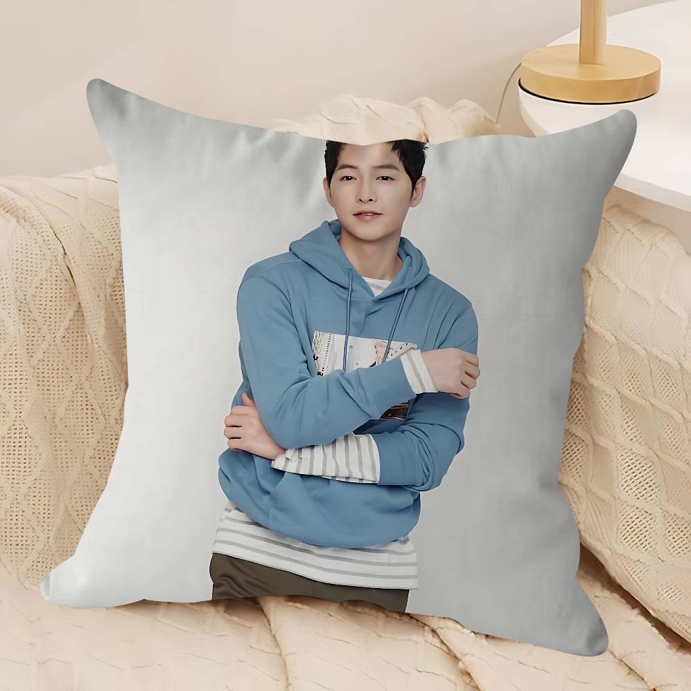 

J-Joong-ki Song Cushion Cover Car Throw Pillow Case For Sofa Car Christmas Gift 40x40cm 45x45cm 12x12Inch