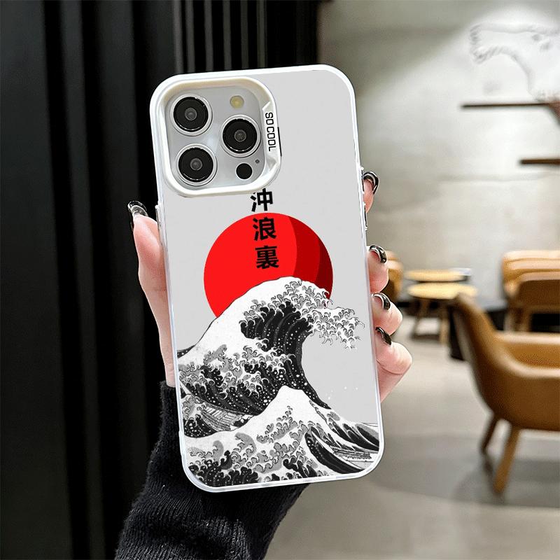 Japanese Wave Kanagawa Surfing Soft Phone Case for iPhone 15 16 17 Pro Max 17Air 16E 14 Plus 13 12 Mini Shockproof Cover Back Sh