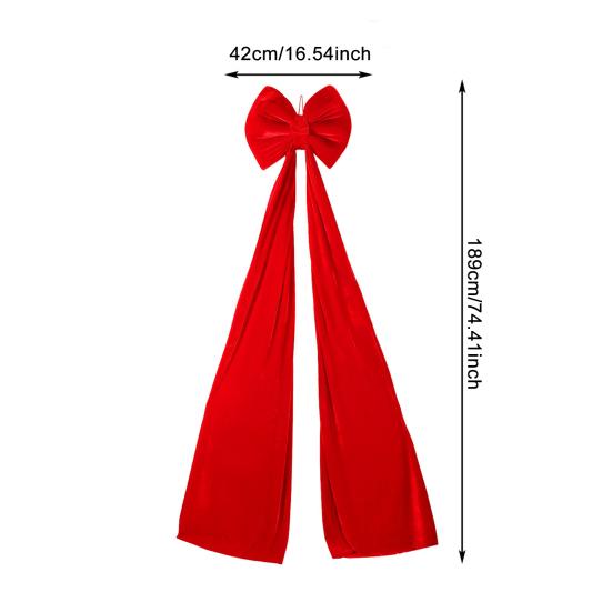 Christmas Tree Topper Decorative Bow Tie for Christmas Holiday Decoration Ribbon Hanging Bows Indoor Outdoor Festive Atmosphere Gift
