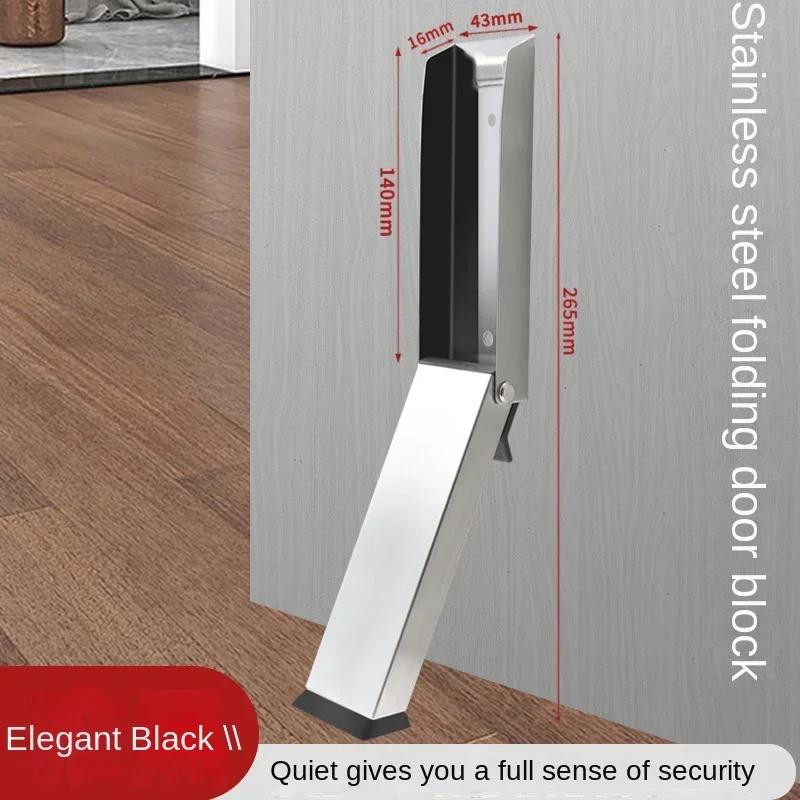 1 Pc Safety Door Stopper Stainless Steel Strong Suction Wall Protectors Hidden Mute Anti Collision Floor Holder for Home Hotel