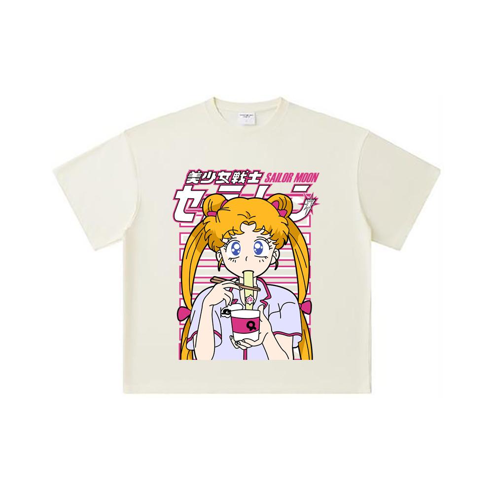 

260 GSM Double Yarn 32 Count 100% Cotton Sailor Moon V3 Minako Print Unisex Heavy Cotton T Shirt S абрикосовый