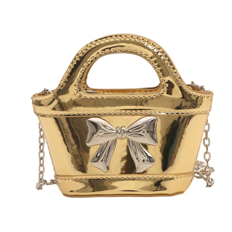Kids Shoulder Charming Bag Designed With Shiny Colors And A Cute Bow For Fashionforward Preschoolers