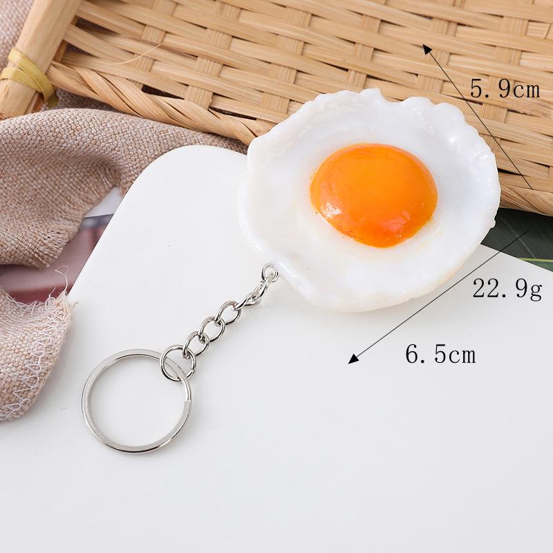 Egg Simulation Keychain: Duck, Braised, Fried, Baked, Sunny-Side Up - Creative Food Toy Pendant