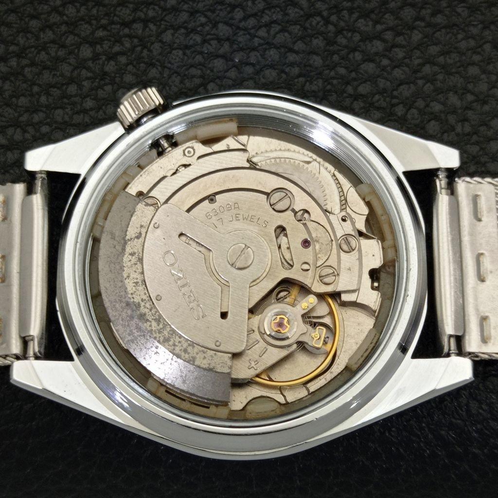 REFURBISHED AUTOMATIC SEIKO 5 JAPAN 6309A MENS ARABIC BLACK DIAL WATCH a427361-2 QRL-a427361