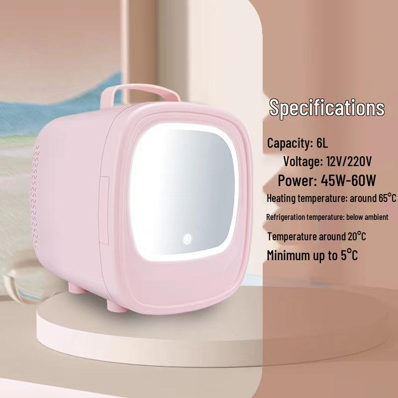 

Мини Портативный Двухрежимный Автомобильный и Домашний Холодильник с Зеркалом для Макияжа