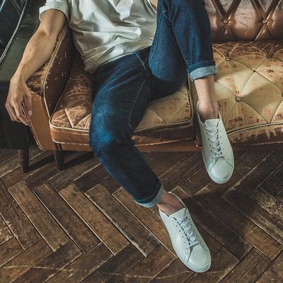 [Miami Projekt] MF 2291 Niedrige Sneaker aus Rindsleder mit Schrägschnitt Jet White [2291] [Versand aus Korea] 100% Original