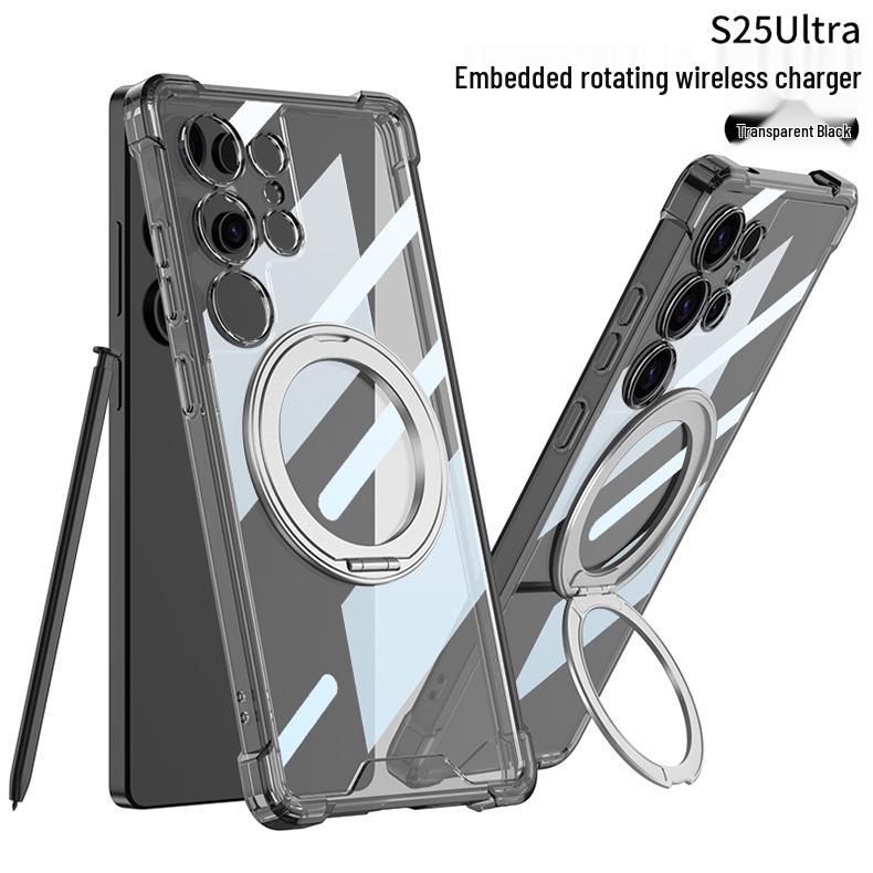

S25Ultra Вращающаяся подставка Чехол для телефона с магнитным кольцом для беспроводной зарядки SM-S25Ultra