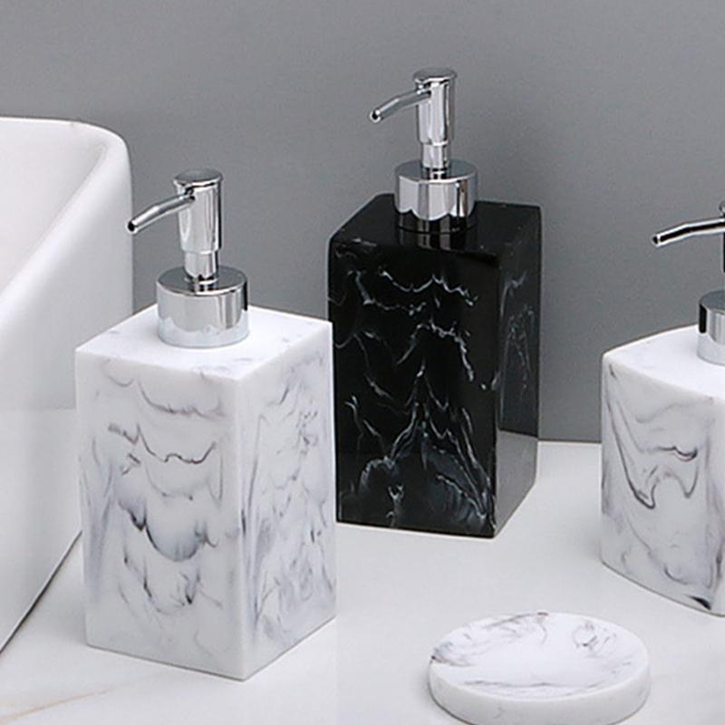Dozownik mydła z żywicy o marmurowej fakturze Butelka podróżna Pojemnik na płyny Łatwy do przenoszenia Do płynów do pielęgnacji skóry
