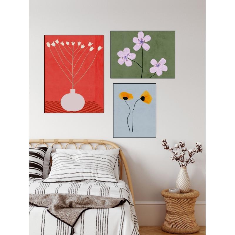 Minimalist Flowers Poster Print Canvas Pictures Home for Living Room and Bedroom Wall Bohemian Modern Decor Frameless Painting