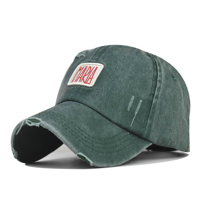 Cotton new MARIA baseball cap Alphabet embroidered baseball cap Washed and made old cotton sun hat