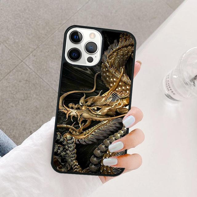 

Чехол для телефона в японском стиле с драконом для iPhone 17 Air 15 16 14 13 12 Pro Max 11 Pro Max Plus Coque Shell iPhone 17pro max