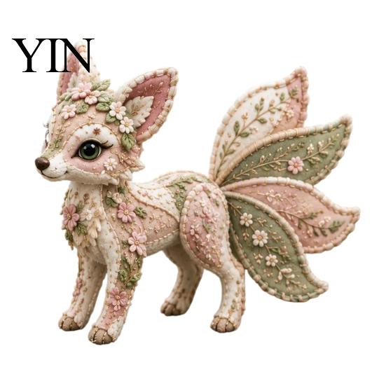 Decorative Floral Felt Craft Forest Guardians Patchwork DIY Kit, Woodland Animal Sewing Pre-cut Creative Hobby Embroidery Supplies Fabric Kit