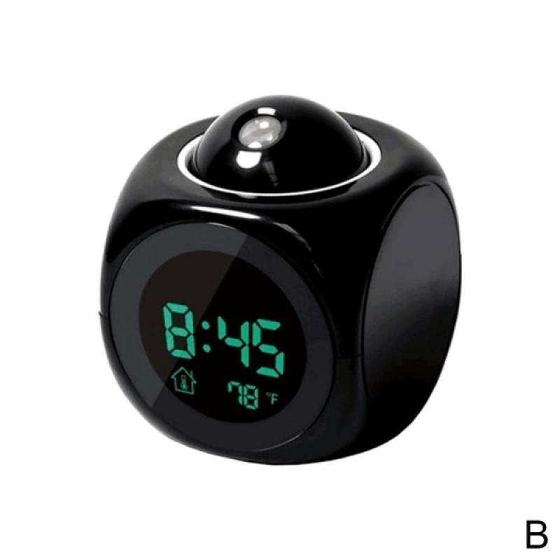Vekkerklokke LED Digital temperaturvisning Multifunksjonsprojektor Stemmesending Nattlampe Barn Babyrom Nattlys